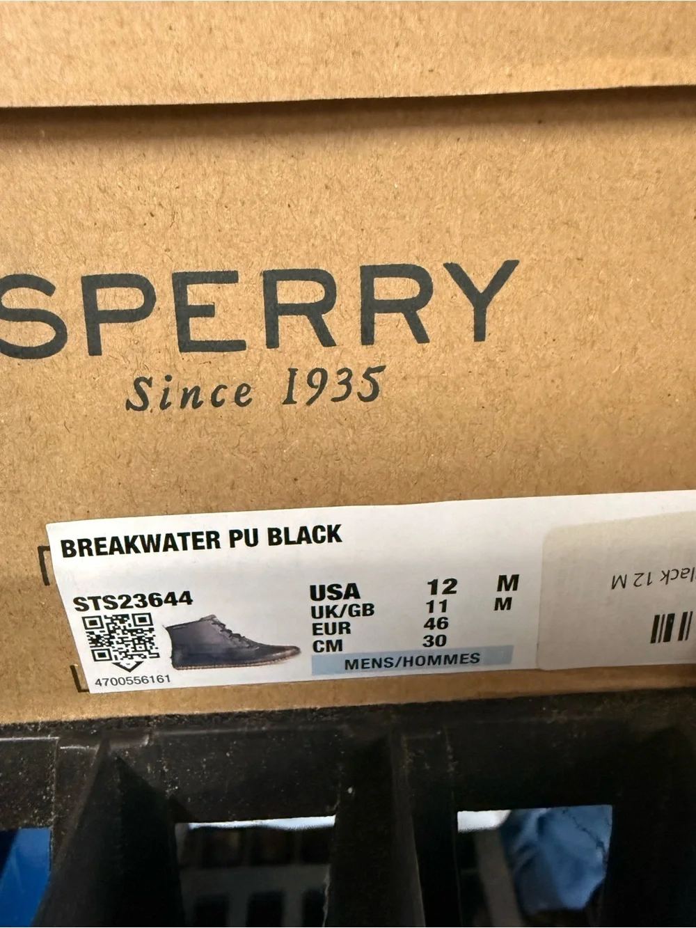 Sperry Breakwater Duck Boots Black Size 12 Men’s Waterproof Rain Boots New